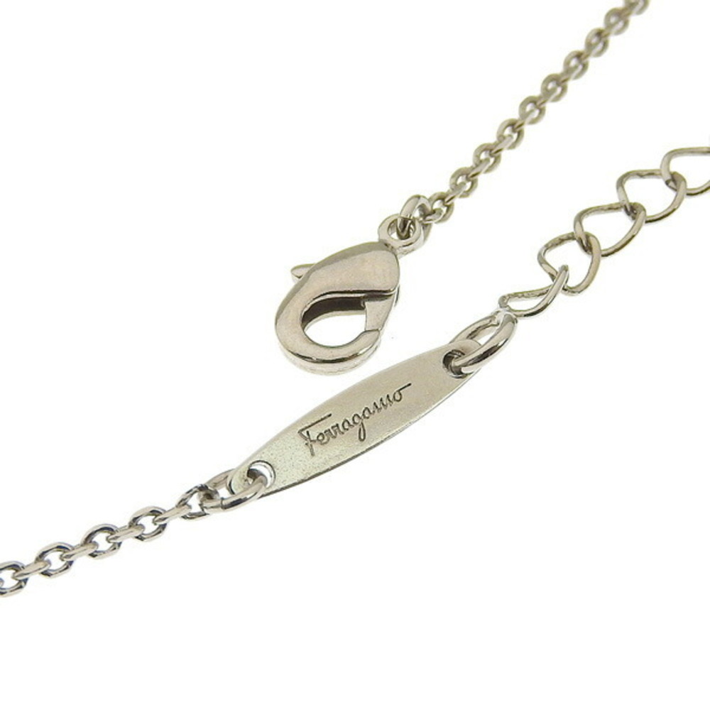Salvatore Ferragamo Ferragamo Light Stone Gancini Necklace Silver Women's_8